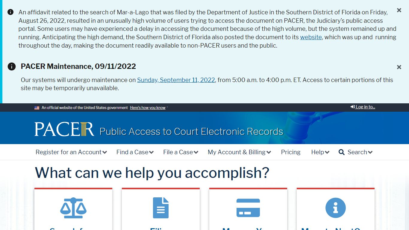 Public Access to Court Electronic Records | PACER: Federal Court Records